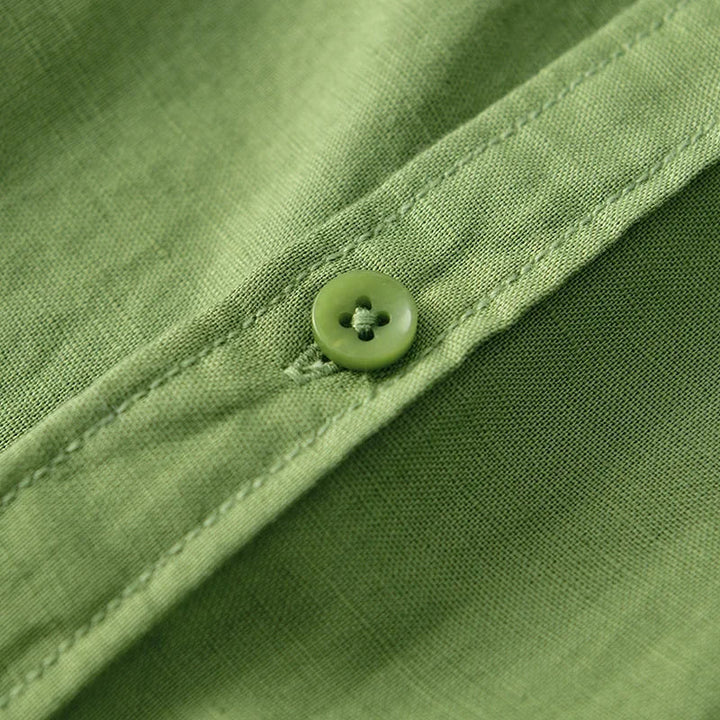Relaxed fit men's button-down shirt, long sleeve, offering ultimate comfort for warm weather.