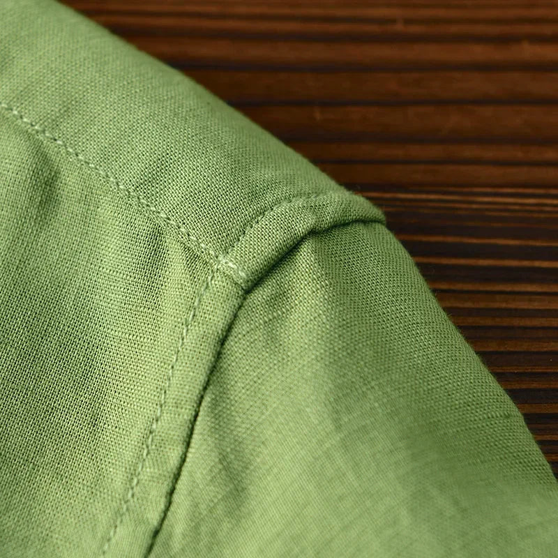 Everyday men's casual button-down, relaxed fit, made with breathable fabric for summer long sleeve style.