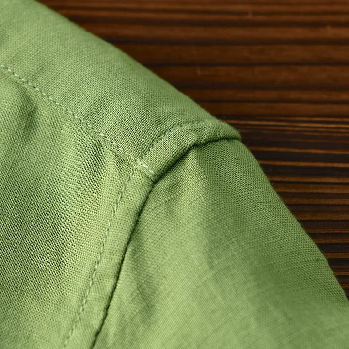 Everyday men's casual button-down, relaxed fit, made with breathable fabric for summer long sleeve style.