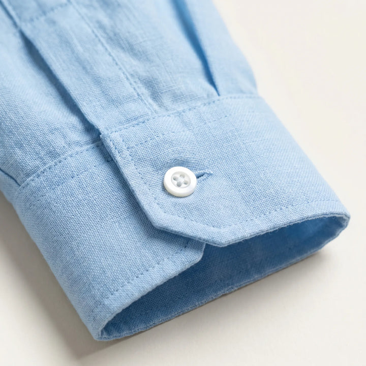 Versatile men's long-sleeve casual button-up shirt. Perfect for spring fashion & summer wear.
