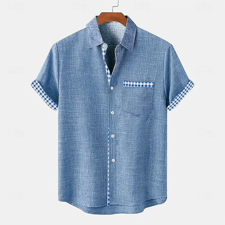Comfortable men's relaxed fit long sleeve shirt, perfect for spring and summer casual wear. A versatile everyday top.