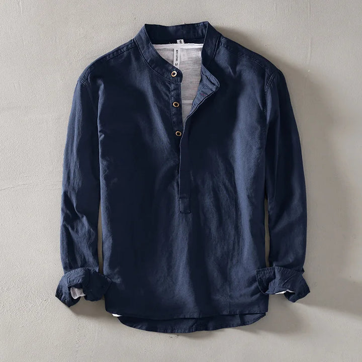 Men's relaxed fit long sleeve casual shirt. Ideal for comfortable everyday wear & versatile spring/summer fashion.