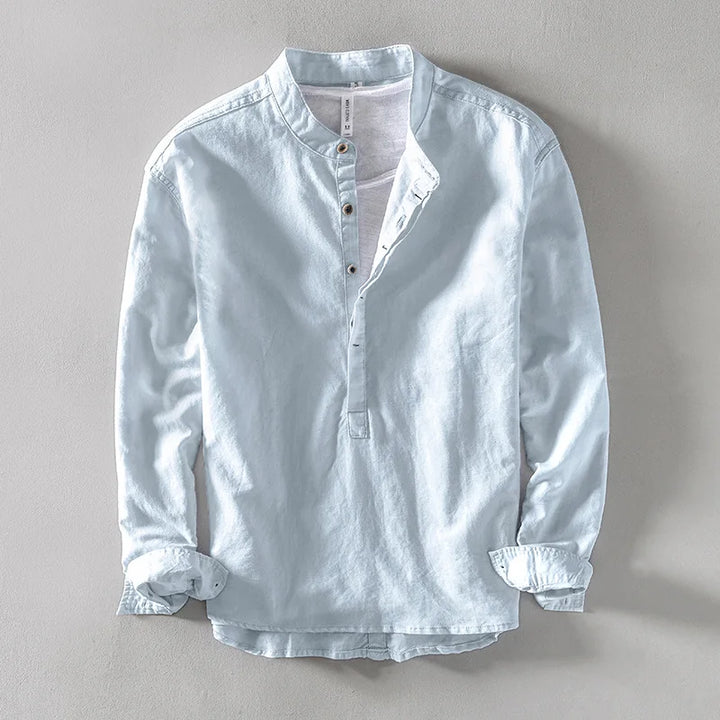 Comfortable men's long sleeve top with a relaxed fit for casual everyday wear. Great for spring/summer style.