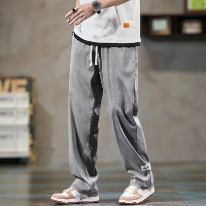 Men's comfortable relaxed-fit lounge pants with drawstring, designed for ultimate comfort and home wear.