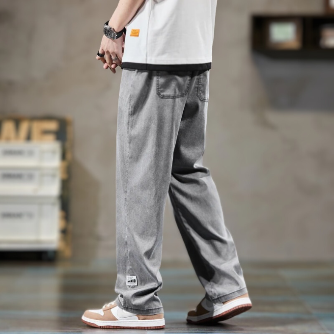 Men's straight-leg lounge pants, relaxed fit for casual wear, comfort, and everyday athleisure style.