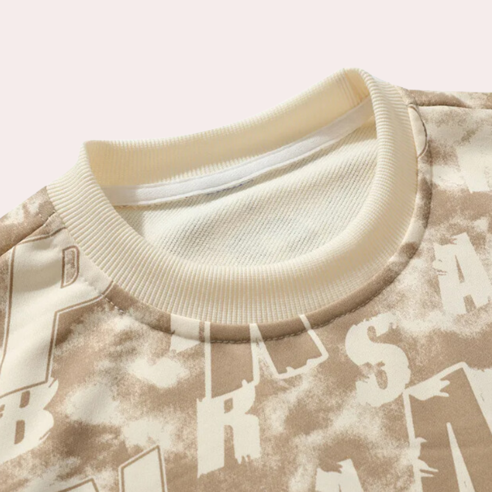Premium men's relaxed fit sweatshirt in khaki. Enjoy luxury comfort and versatile everyday wear.
