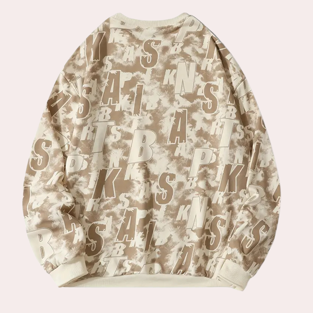Khaki men's luxury sweatshirt. Relaxed fit for effortless casual wear and modern men's fashion.