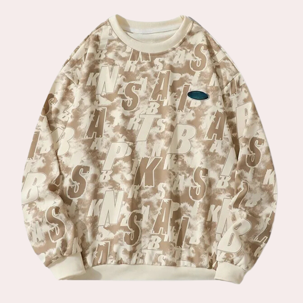 White men's luxury relaxed fit sweatshirt. Comfortable & versatile for everyday style and casual fashion.