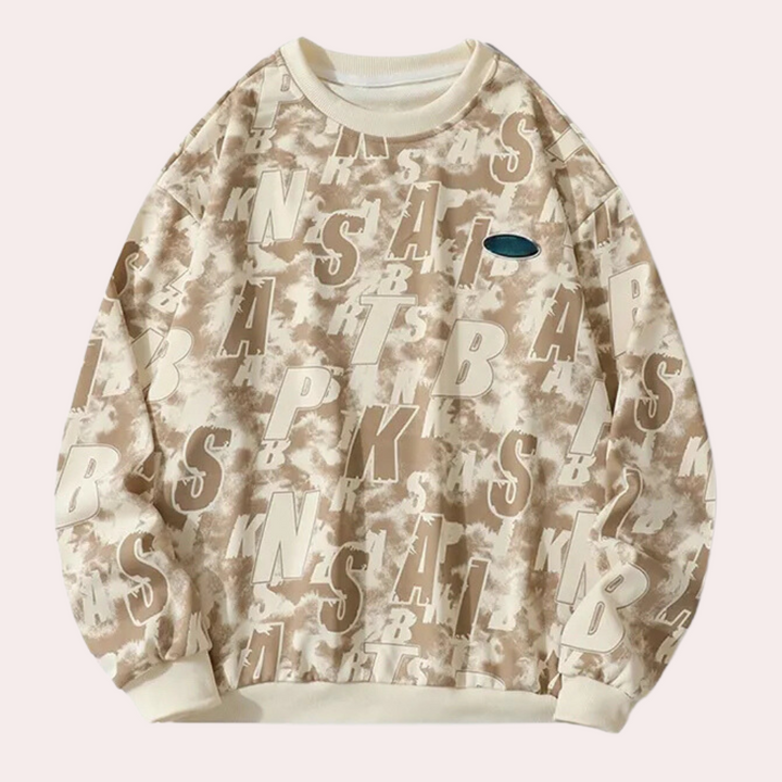 White men's luxury relaxed fit sweatshirt. Comfortable & versatile for everyday style and casual fashion.