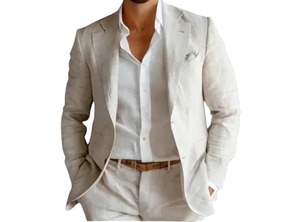 Lightweight men's relaxed fit summer blazer. Open chest design perfect for smart casual men's fashion.