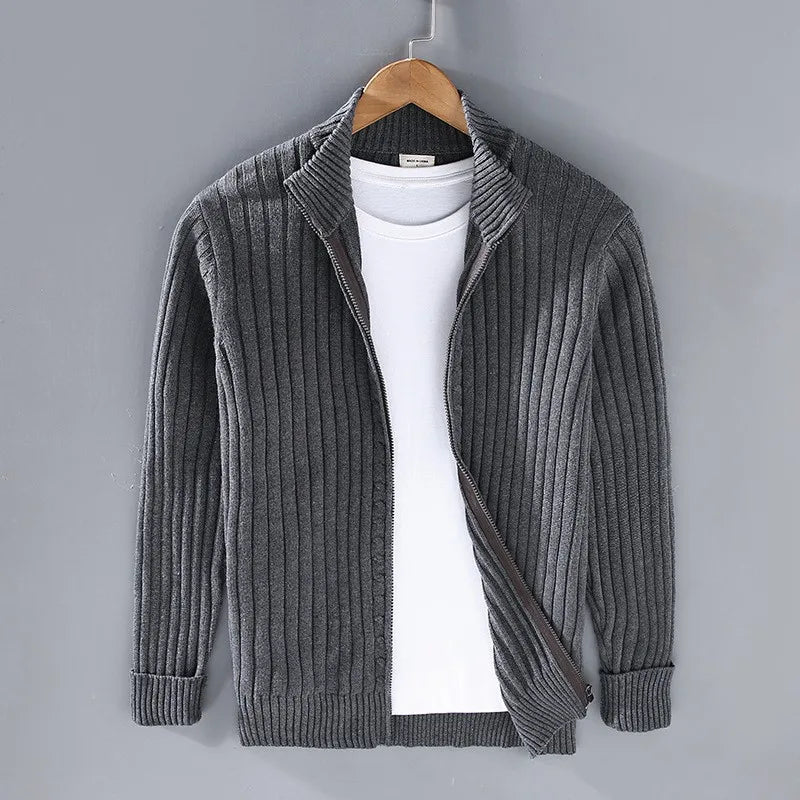 Men's relaxed fit open front casual jacket for layering. Comfortable and stylish men's outerwear, ideal for fall fashion.