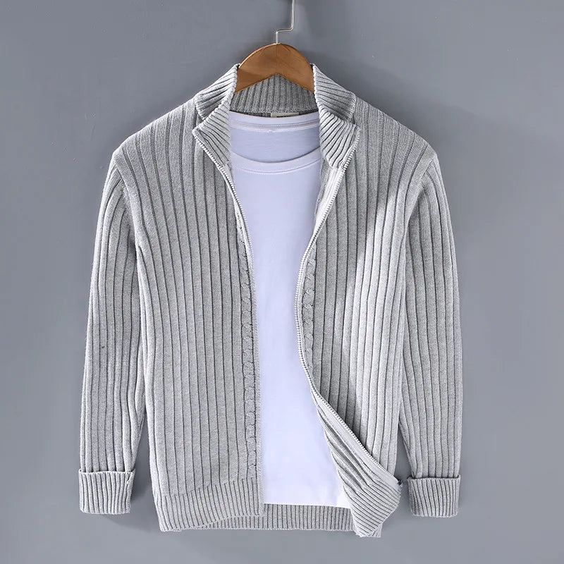 Relaxed fit men's open front long sleeve jacket. Casual outerwear for comfortable layering, great for spring and fall.