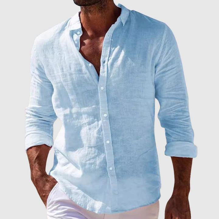 Men's relaxed fit short-sleeve button-up shirt. Classic casual style, breezy comfort for warm weather.