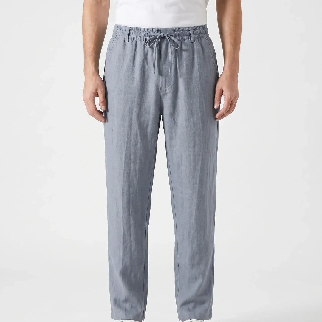 Relaxed fit men's casual summer pants. Straight leg, comfortable, versatile for spring/summer.