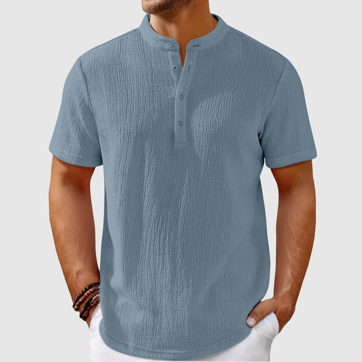 Effortless men's relaxed fit summer shirt, perfect for casual warm weather outfits & beach.
