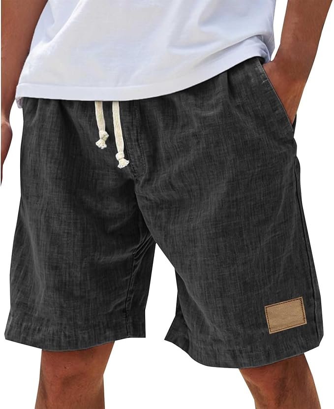 Comfortable men's relaxed fit summer shorts, ideal for beachwear, vacation, or outdoor casual.