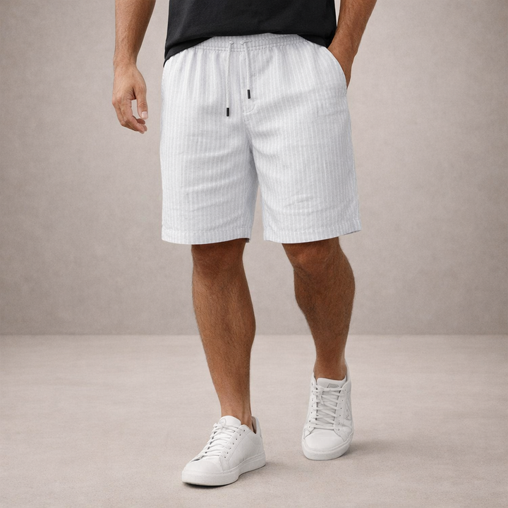 Men's relaxed fit summer shorts with drawstring waist, perfect for casual wear & warm weather comfort.