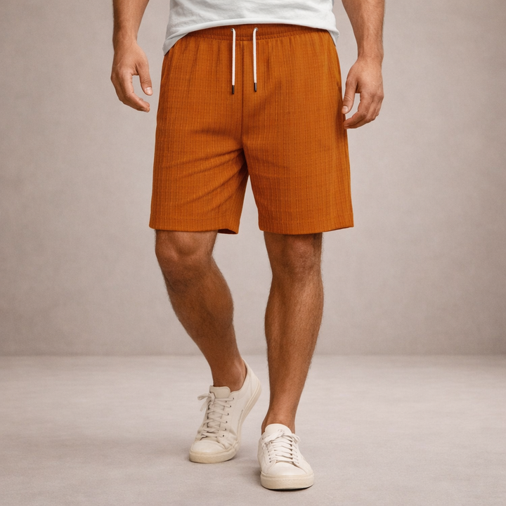 Lightweight men's casual shorts, drawstring relaxed fit, perfect for ultimate summer comfort & vacation.
