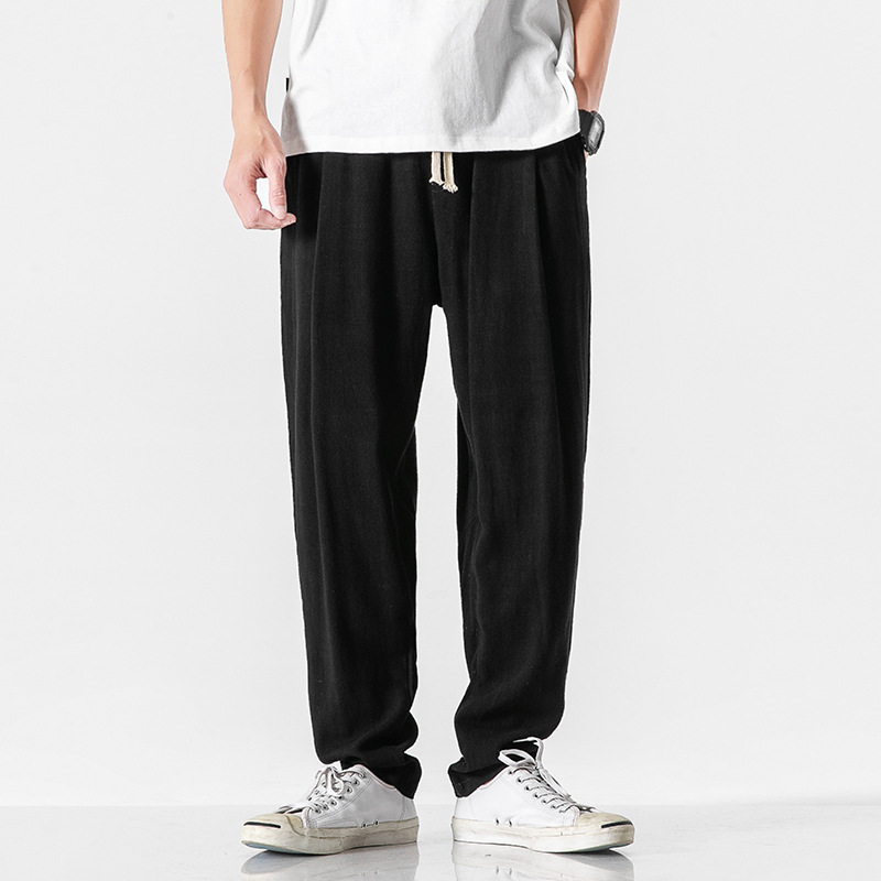 Men's relaxed fit summer trousers, perfect for comfortable casual warm weather fashion.