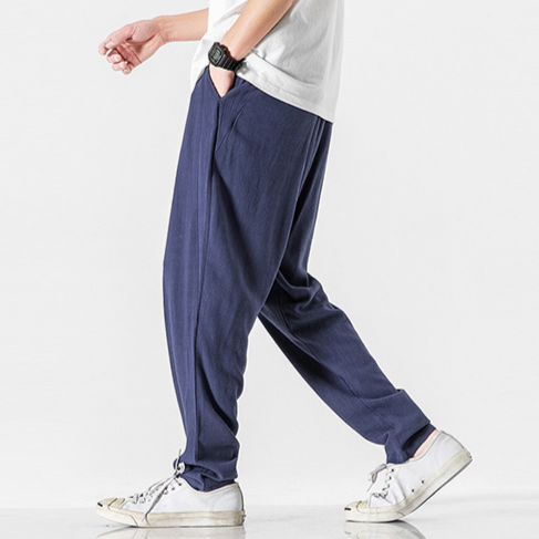 Comfortable men's summer beach pants, relaxed fit for warm weather travel and style.