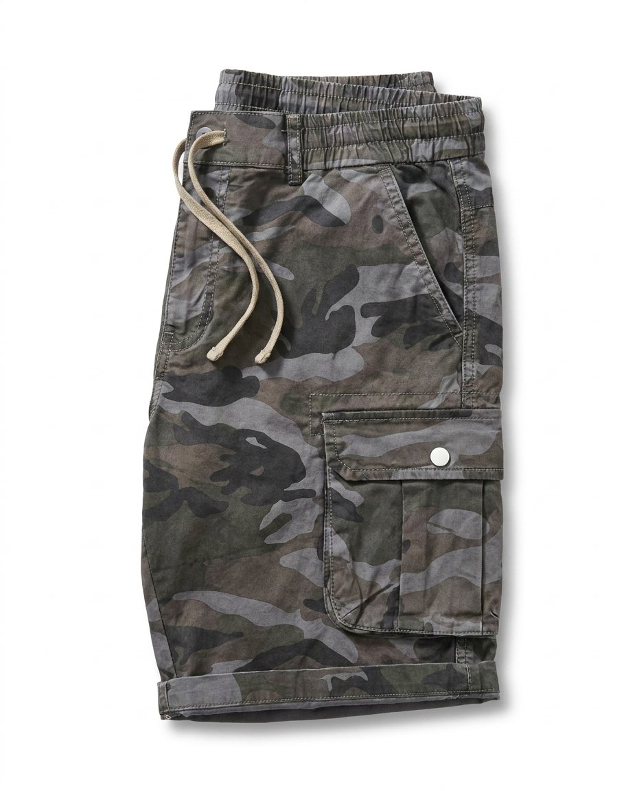 Men's summer-ready utility cargo shorts, relaxed fit, durable cotton blend, perfect for casual outfits.