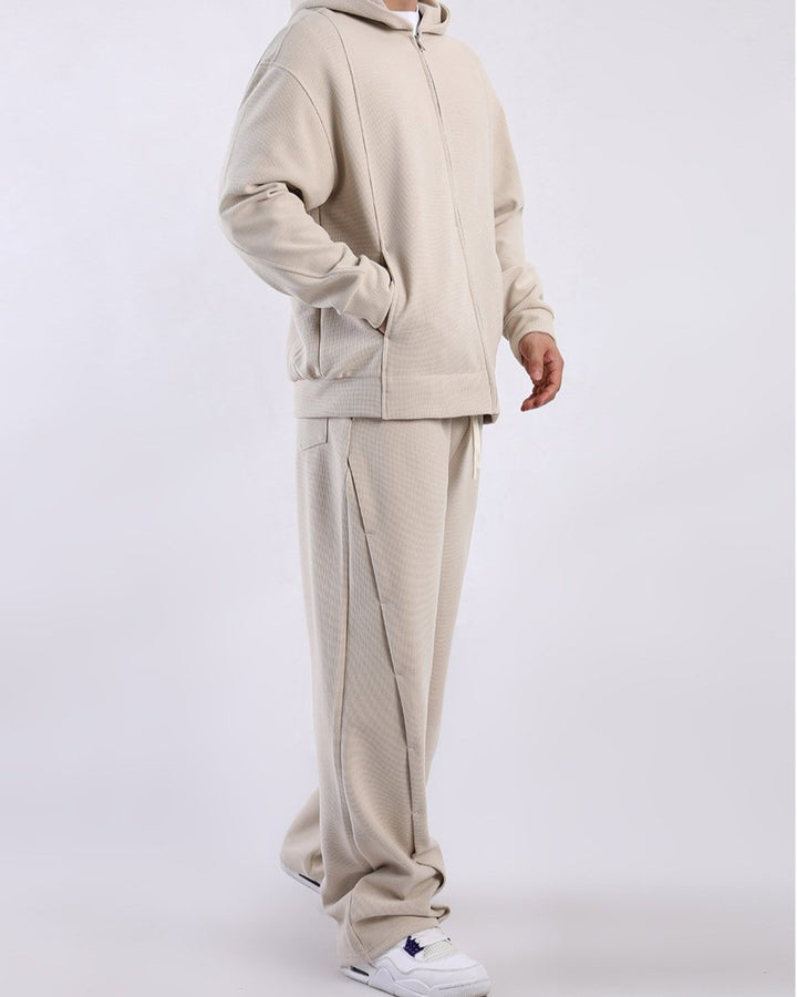 Stylish men's waffle joggers, perfect loungewear, soft textured fabric for everyday comfort.