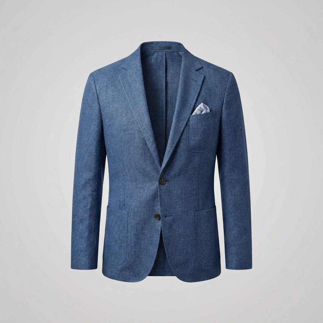 Relaxed fit, lightweight men's blazer jacket, offering comfortable & stylish outerwear.