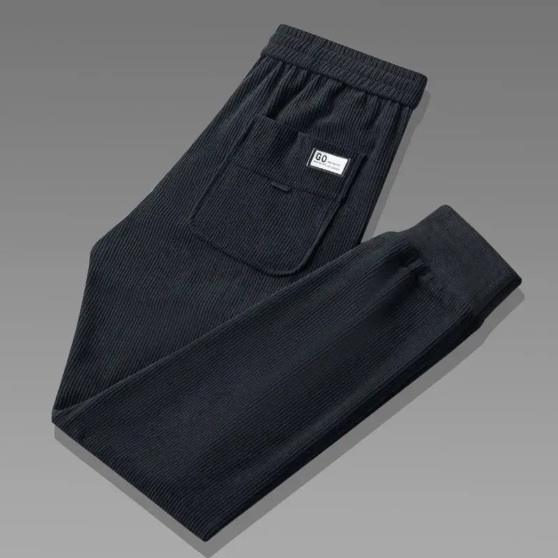 Comfortable men's ribbed joggers with a relaxed, tapered fit. Perfect men's apparel for active or casual use.