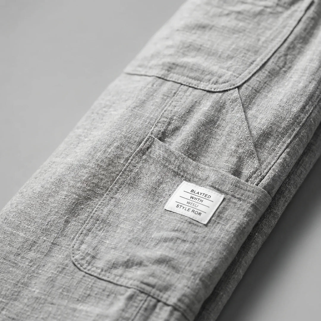 Drawstring men's relaxed fit pants in khaki, ideal for comfortable summer fashion and effortless style.