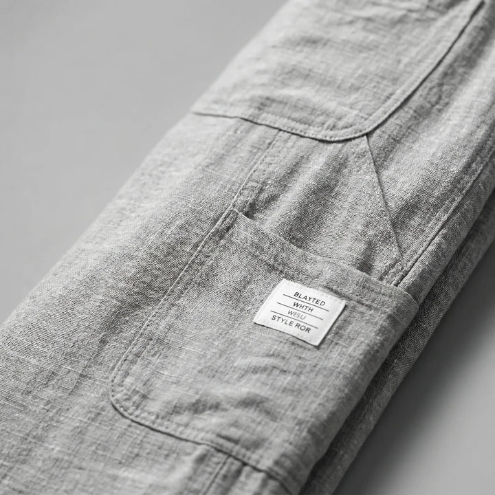 Drawstring men's relaxed fit pants in khaki, ideal for comfortable summer fashion and effortless style.