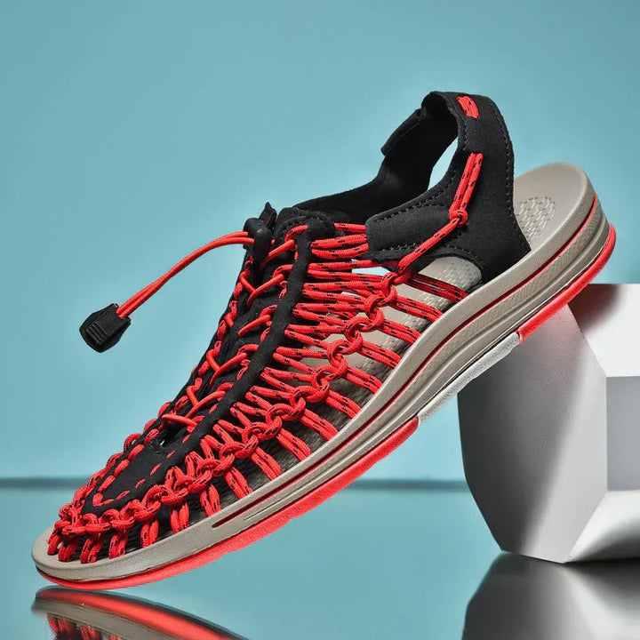 Comfortable men's slip-on mesh sandals. Renzo lightweight summer shoes for easy casual wear and walking.