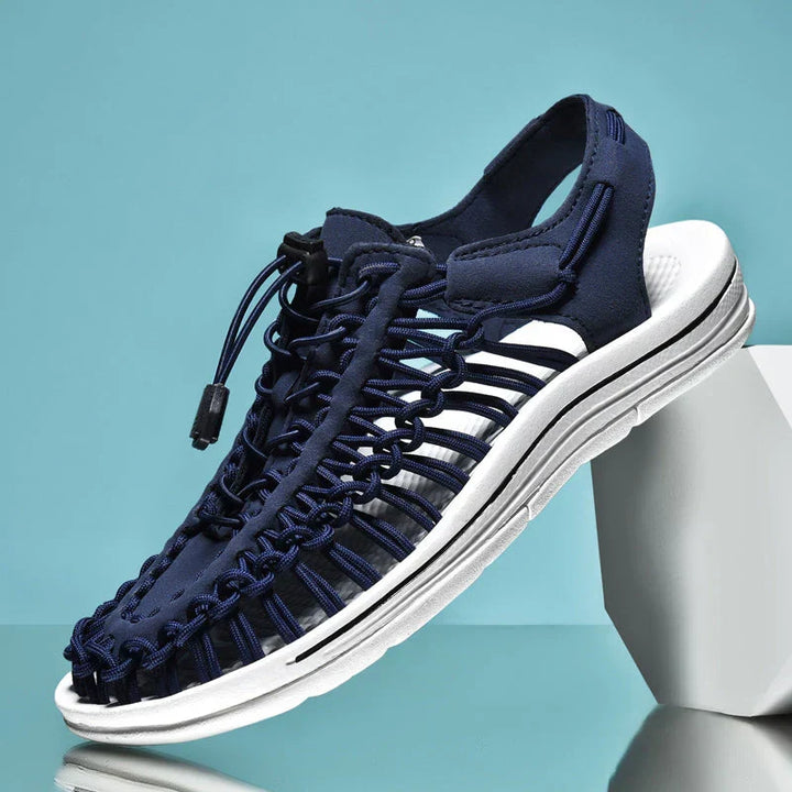 Easy slip-on Renzo men's mesh sandals. Comfortable, breathable summer footwear for casual and beach wear.