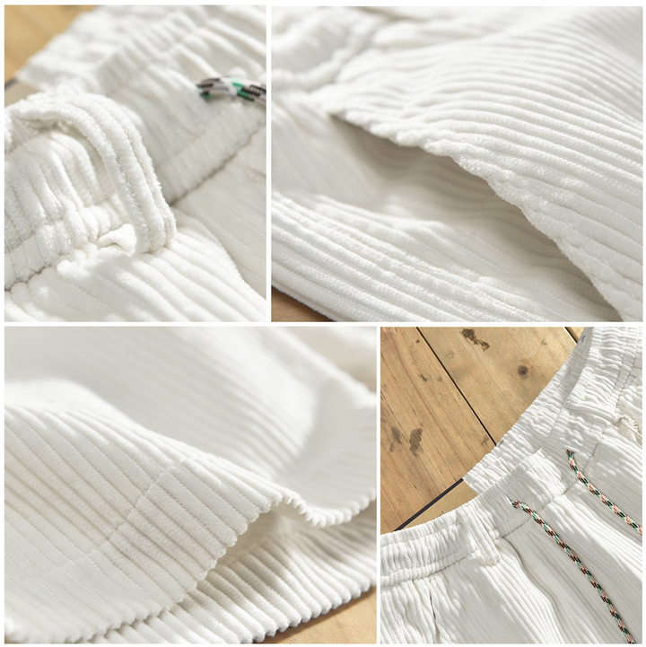 Comfortable men's retro corduroy shorts, a versatile addition to menswear. 