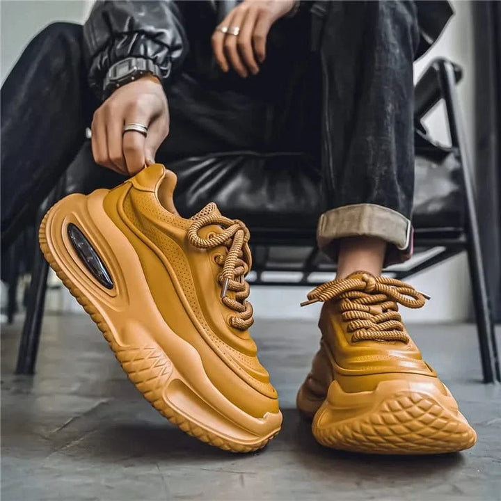 Dynasty retro men's sneakers. These comfortable walking shoes feature a bold design for street fashion & athletic style.