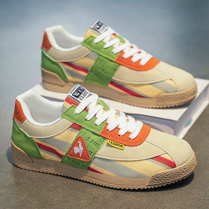 Comfortable men's multi-color retro sneakers, offering dynamic support for active and casual wear.