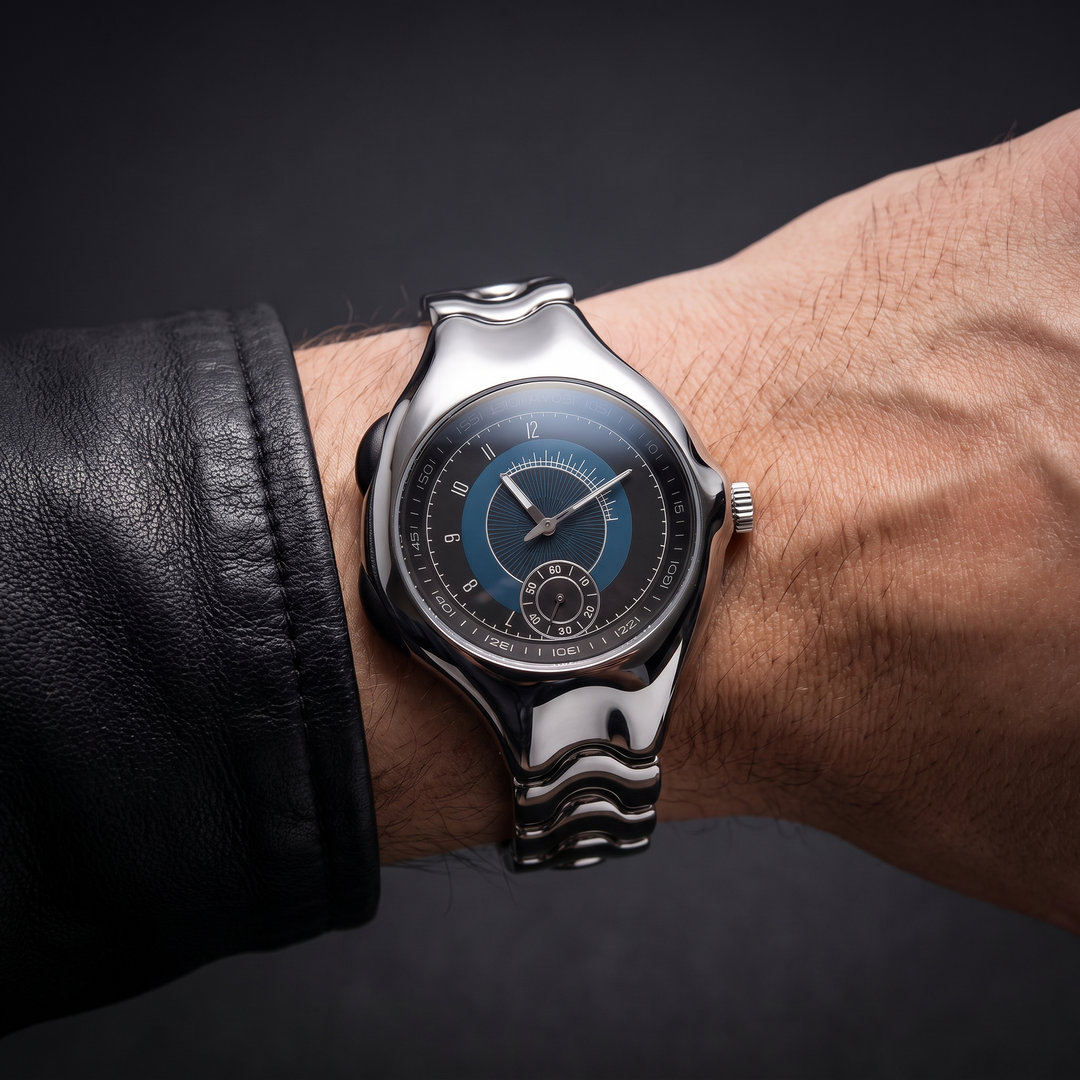 Versatile retro men's watch, featuring an elegant oval face and water-resistant build.