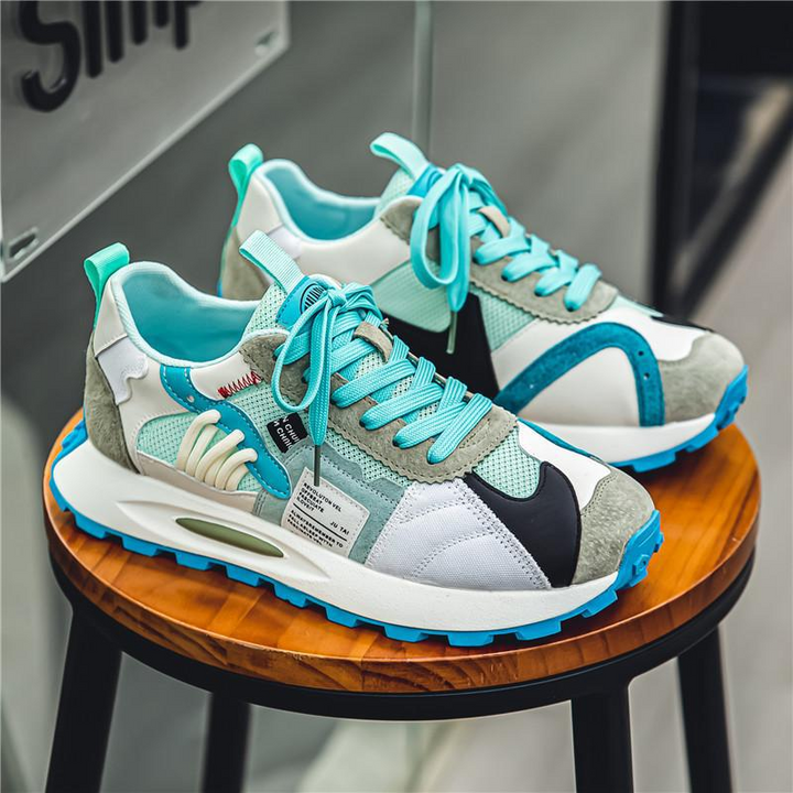 Men's retro skate culture sneakers, dynamic Y2K multi-color style, bold design for streetwear & comfort.