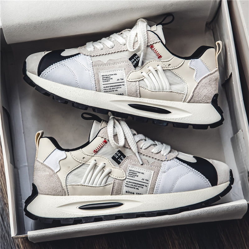 Dynamic Y2K retro skate shoes for men, multi-color design, comfortable lace-up athletic footwear.