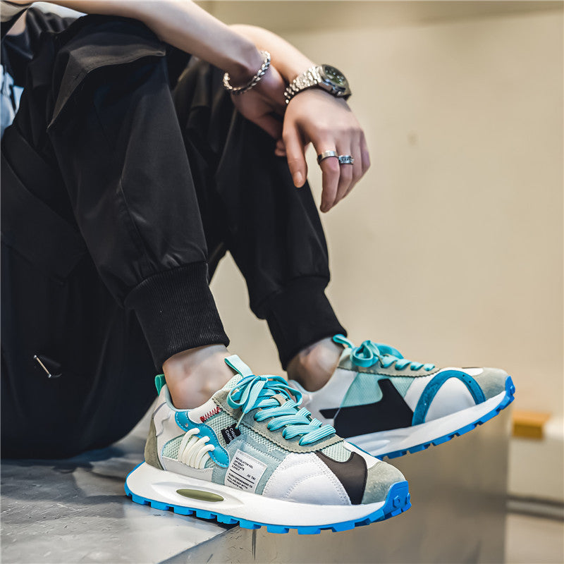 Dynamic Y2K multi-color men's retro skate sneakers, bold design athletic footwear, ideal for modern style.