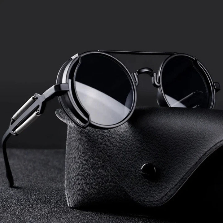 Classic men's square polarized sunglasses with sleek metal frame & UV protection for stylish eye protection.