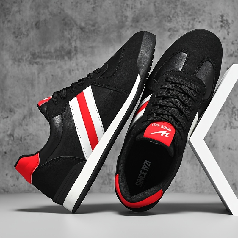 Athletic-inspired men's retro striped casual sneakers. Lightweight & comfortable for daily wear.