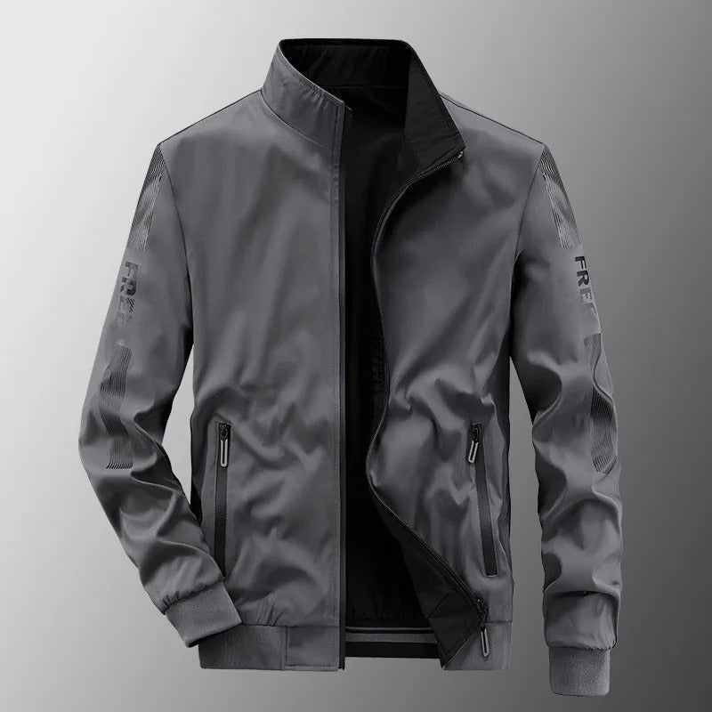 Men's Reversible Waterproof Summer Jacket, lightweight & casual, blue side for outdoor wear