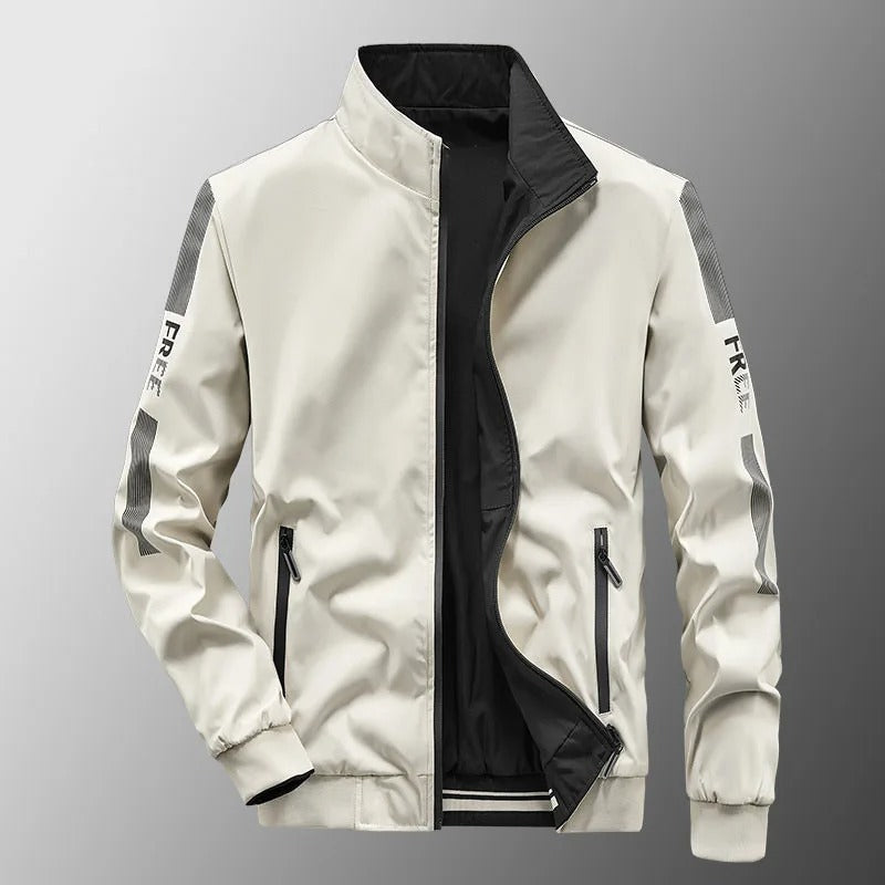 Thijs men's reversible summer jacket, waterproof & lightweight, black side for versatile styling