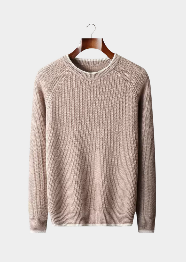 Men's ribbed crew neck sweater for everyday style. Classic & comfortable menswear.