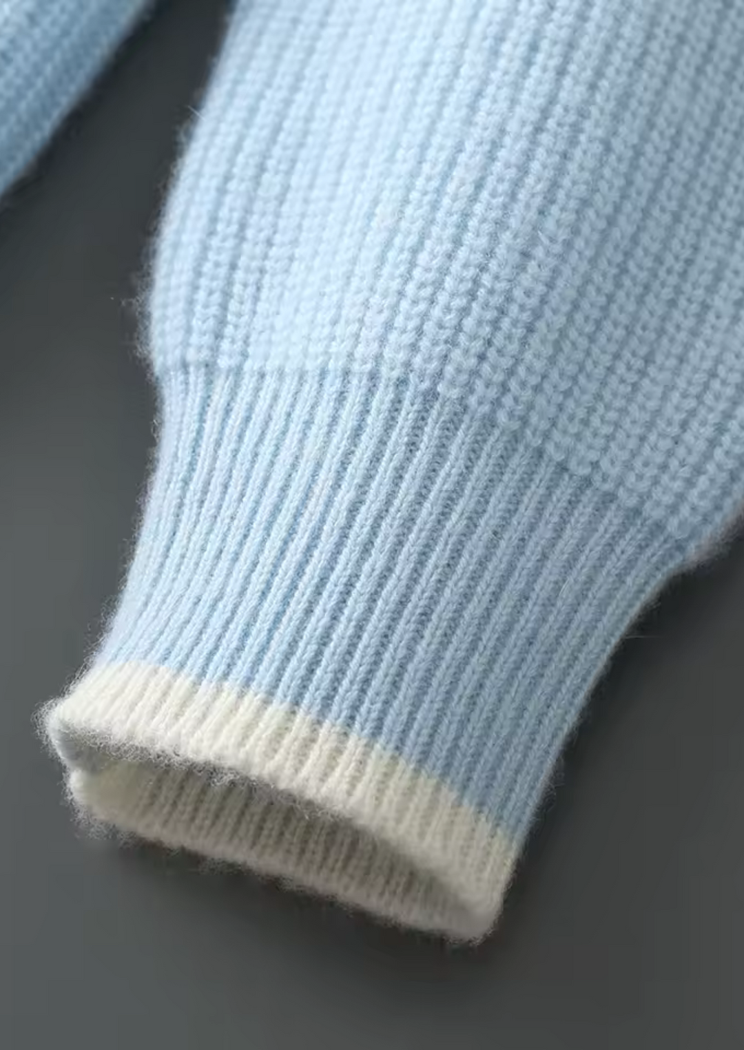 Men's casual ribbed crew neck sweater, excellent for layering in any season.