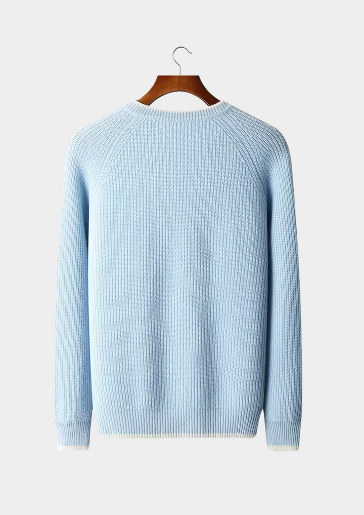 Soft & comfortable men's ribbed crew neck sweater. Ideal for everyday modern menswear styling.