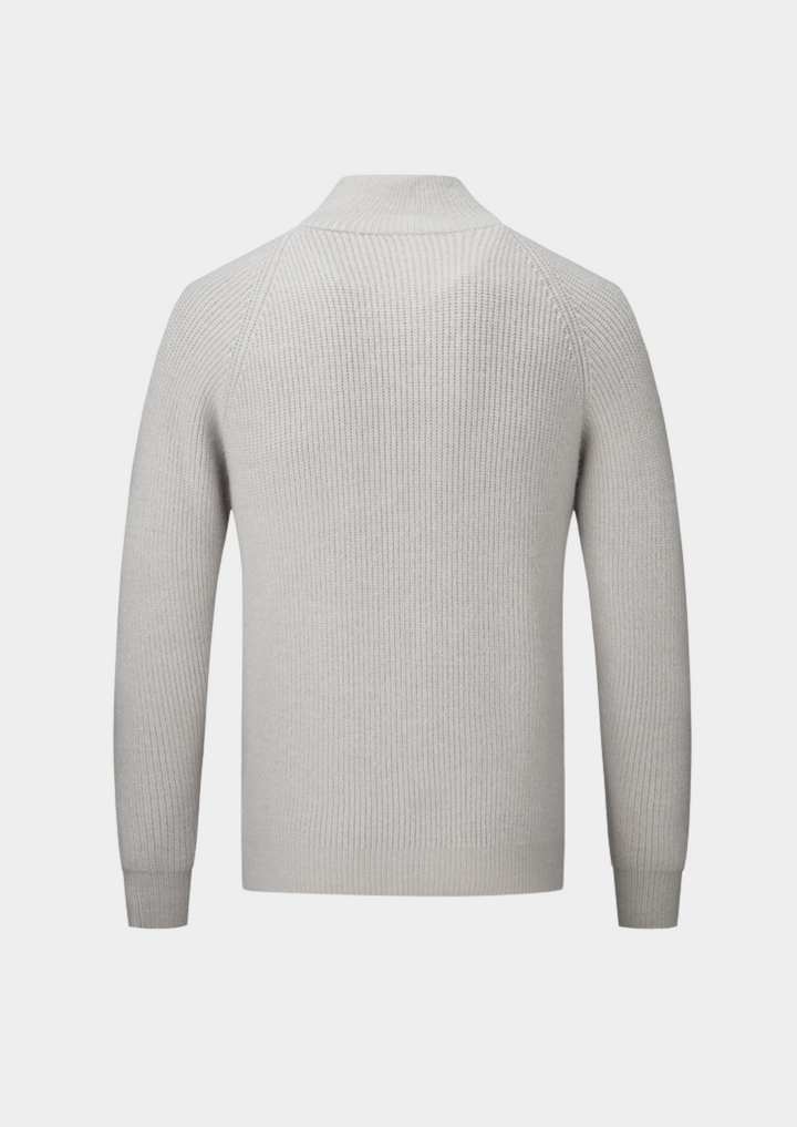 Stylish men's zip-up jacket with a ribbed texture and funnel neck. Perfect for any occasion.