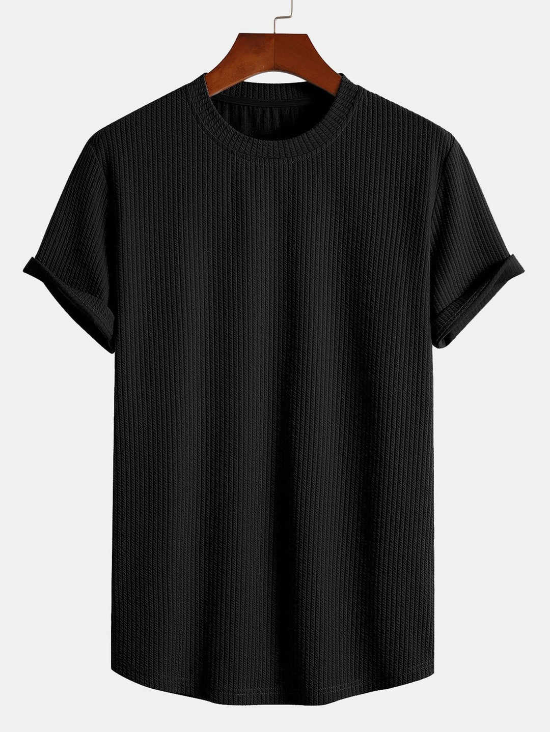 Stylish men's slim fit ribbed tee, perfect for showing off your build.