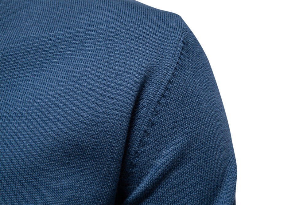 Classic V-neck ribbed pullover sweater for men, long sleeve, enhancing everyday style.