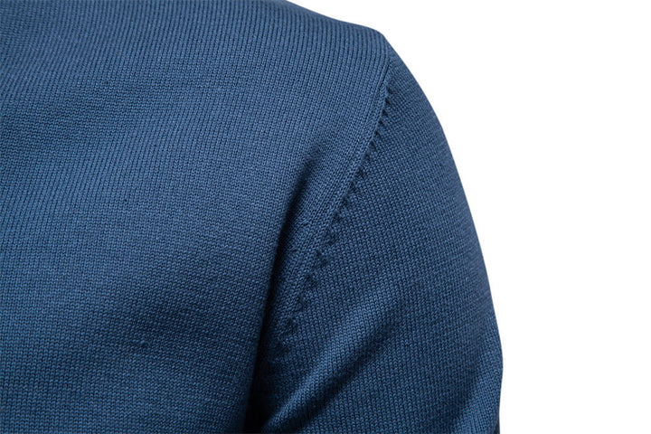 Classic V-neck ribbed pullover sweater for men, long sleeve, enhancing everyday style.